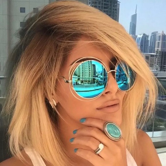 Charlie💋s Accessories - 😎LUXURY DOUBLE CIRCLE MIRROR BLUE GREEN SUNNIES😎